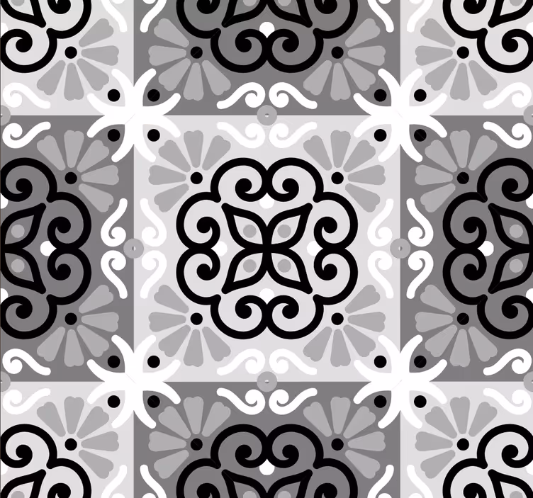Svart ornament dekorativt tapet - Tenstickers