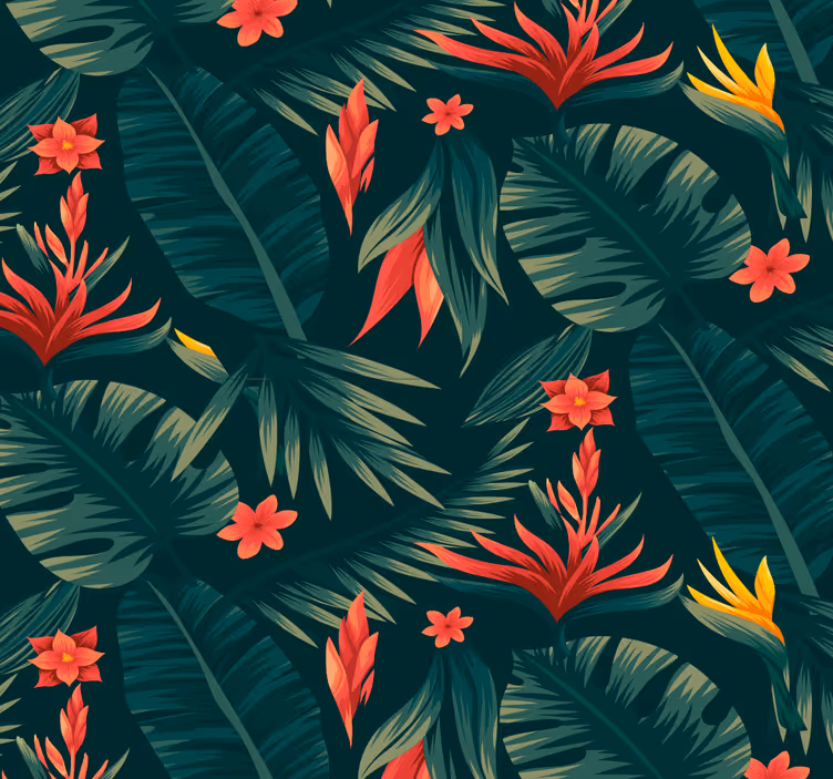 Tropisk flora tapet natur - Tenstickers