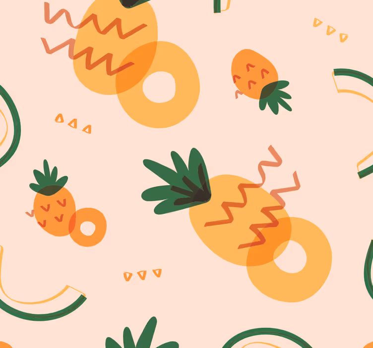 Gule og grønne ananas årgang - Tenstickers