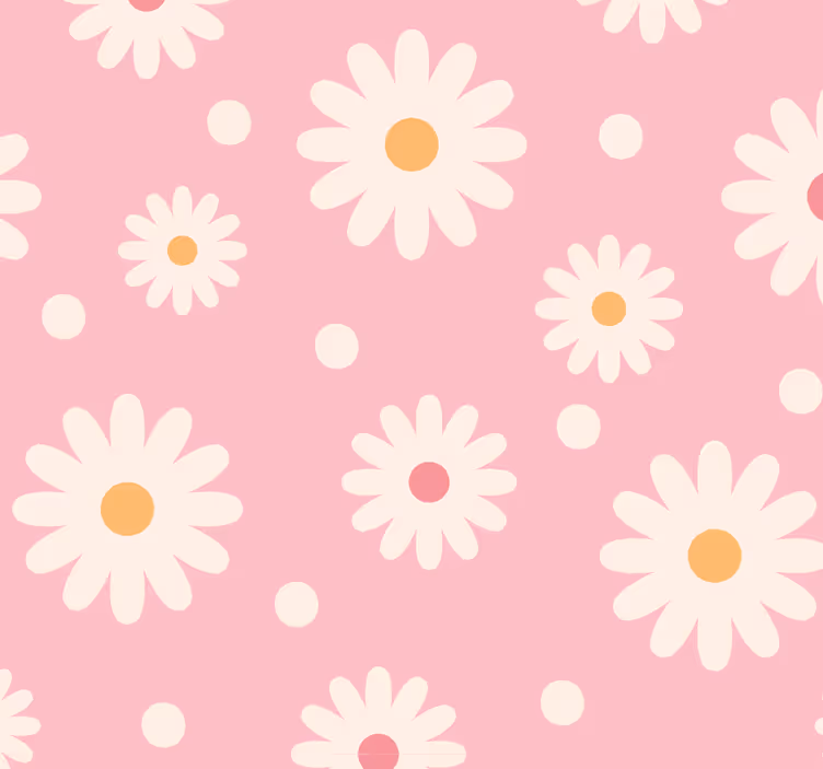 Vintage tusenfryd med rosa bakgrunn - Tenstickers