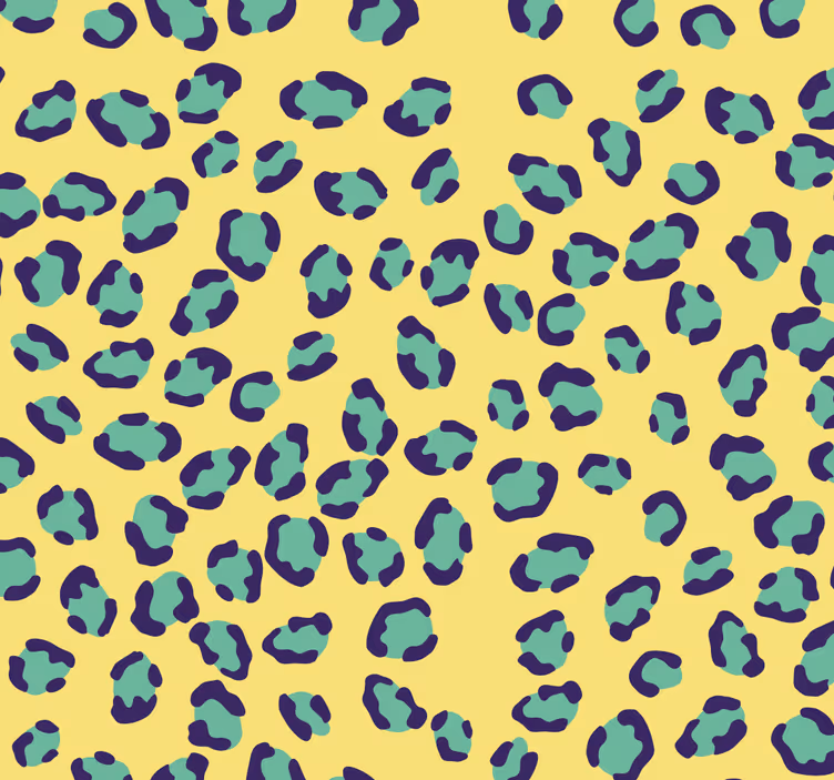 Blå og oransje leopard tekstur tapet - Tenstickers