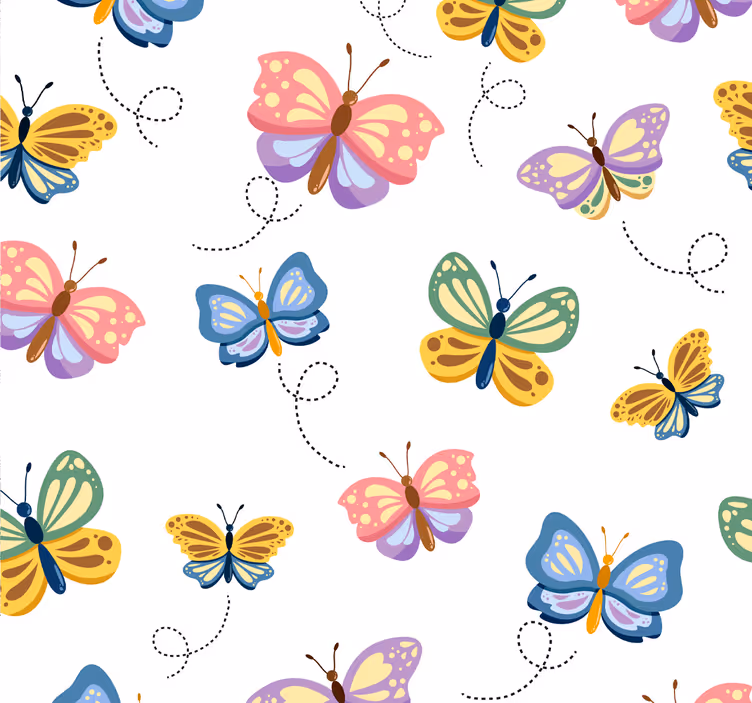 Flerfarget sommerfugler sommerfugl tapet - Tenstickers