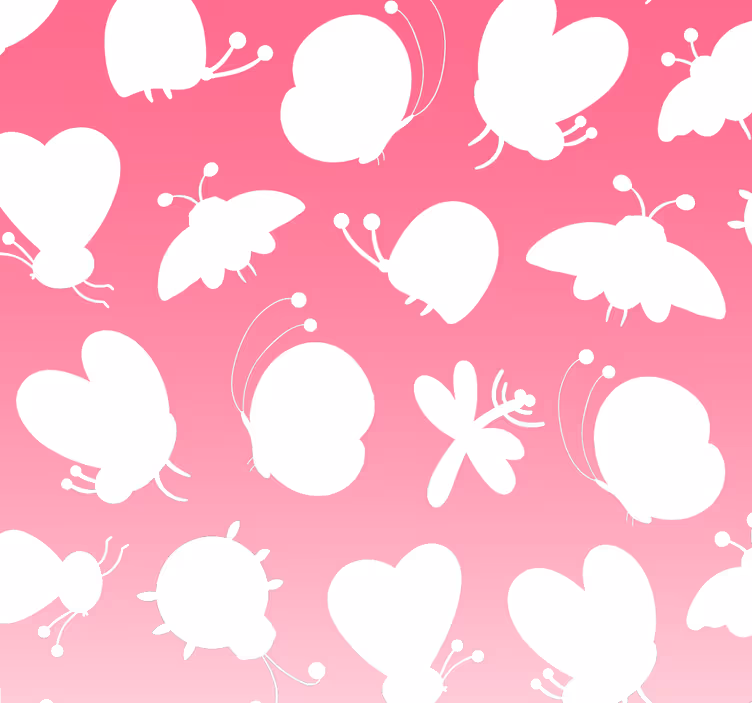 Sommerfugler med rosa nedbrytningstapet - Tenstickers
