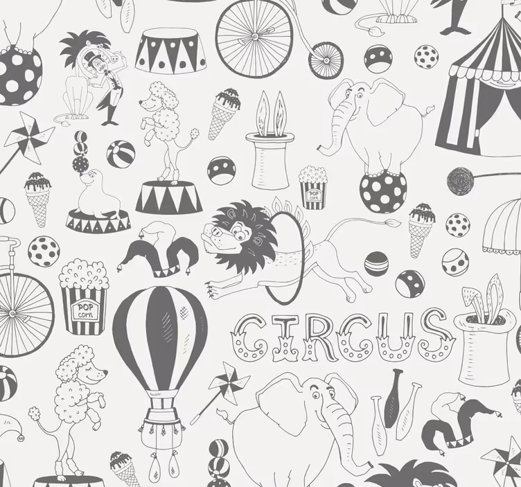 Sirkus nordisk farge barnas tapet - Tenstickers