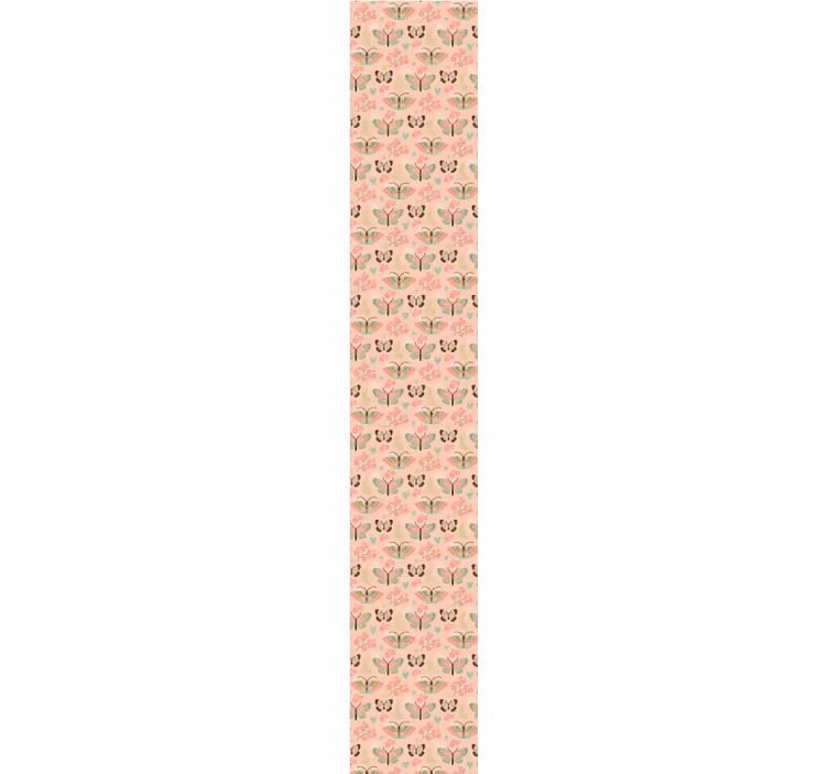 Rosa sommerfugl blomster tapet - Tenstickers