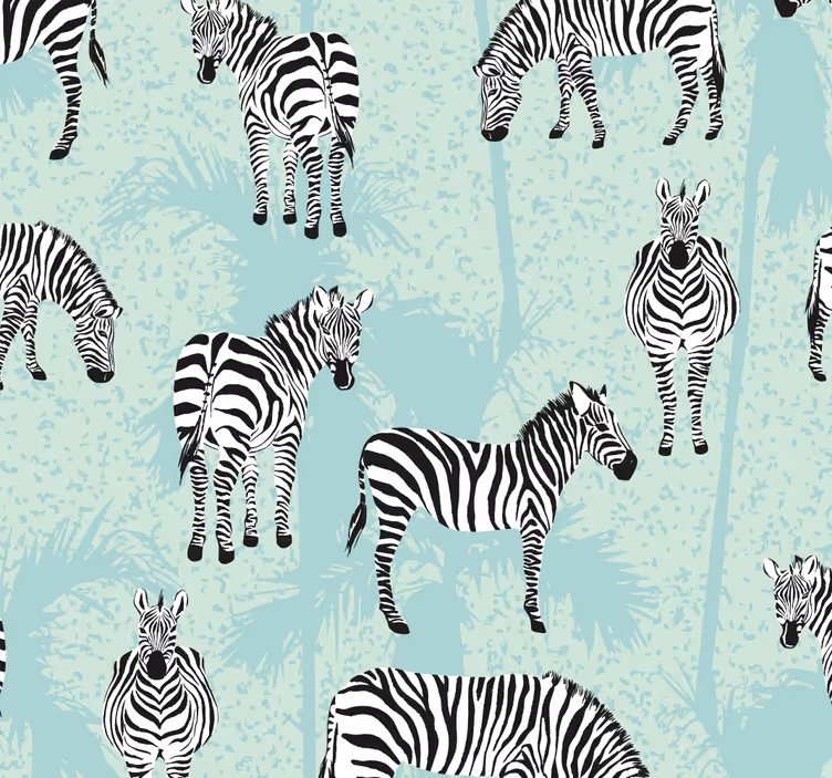 Sebra safari mønster dyr tapet - Tenstickers