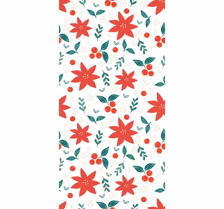 Jul blomster jul tapet - Tenstickers