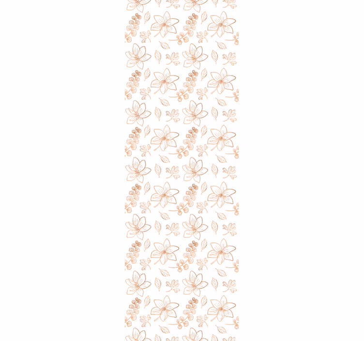Gull, delikate blomster, blomstrende tapet - Tenstickers
