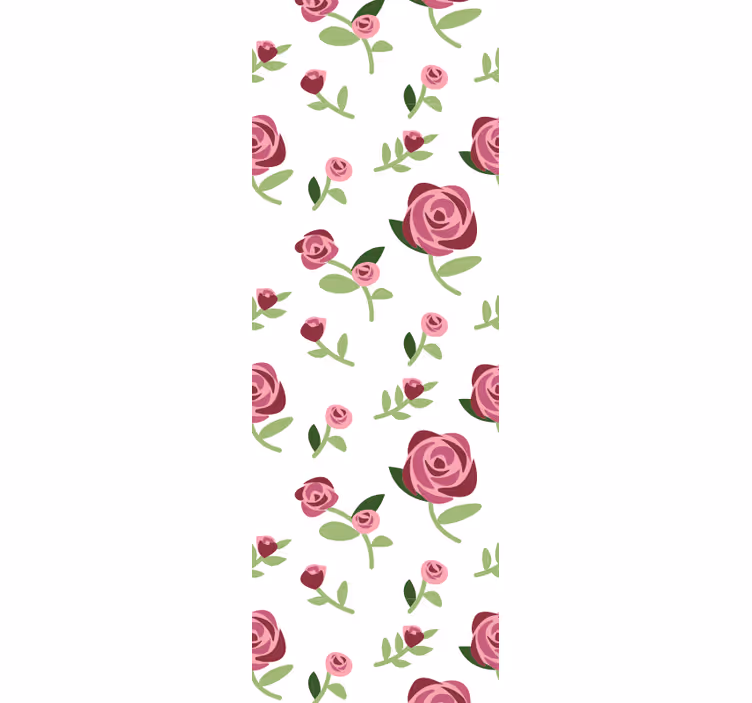 Rosa blomster på grønne grener blomst tapet - Tenstickers