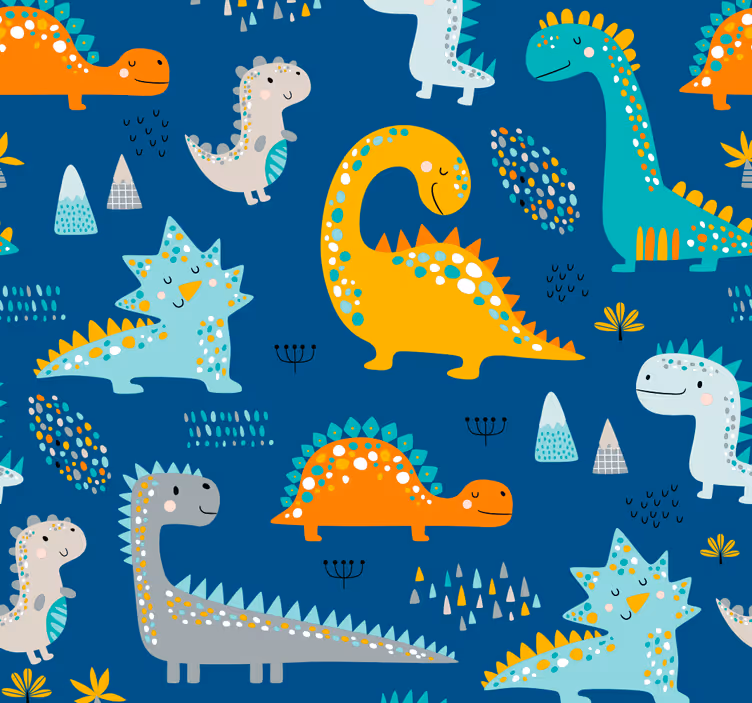 Dinosaurer mønster dinosaur tapet - Tenstickers