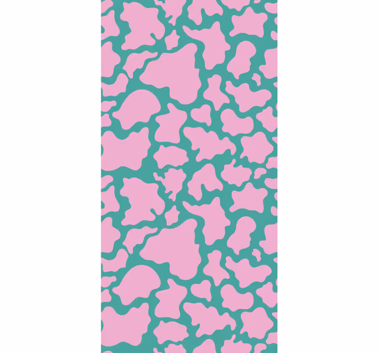 Fargerik rosa ku print abstrakt tapet - Tenstickers