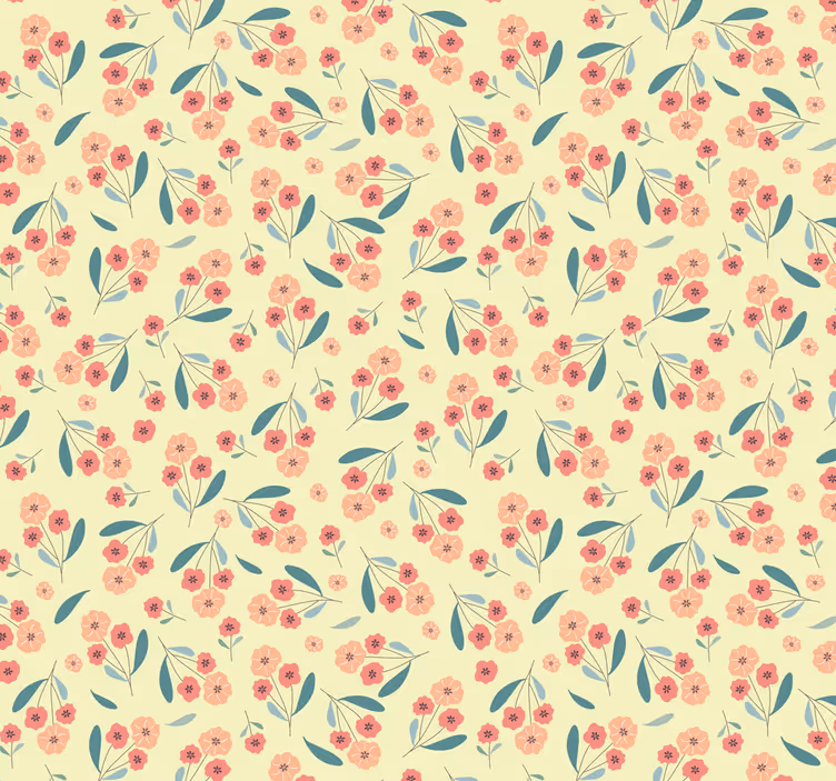 Fargerik blomstermønster stue tapet - Tenstickers