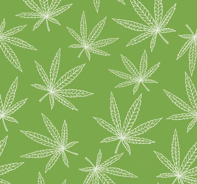 Cannabis mønster moderne tapet - Tenstickers