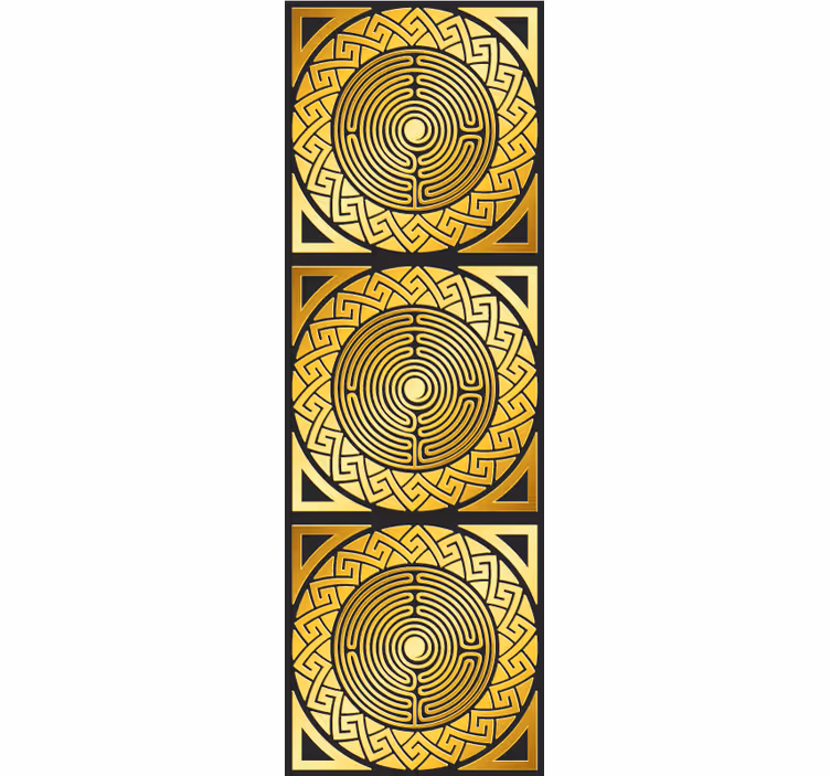 Labyrintisk symmetri tapet gul - Tenstickers