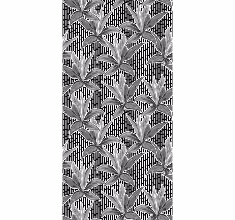 Botanisk geometrisk tapet grønne blader - Tenstickers