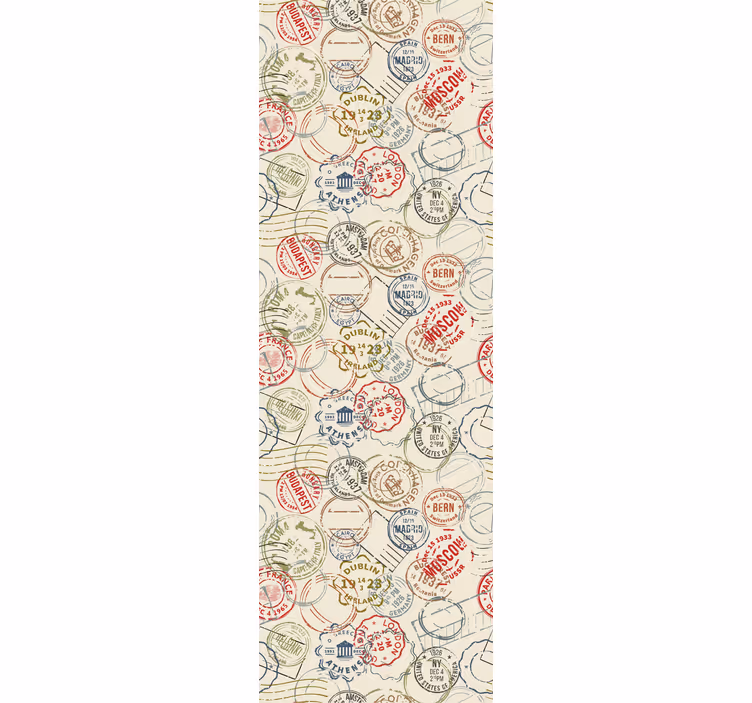 Reise stempel collage tapet byer - Tenstickers