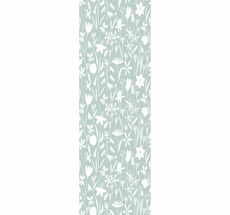 Botaniske silhuetter tapet blomster - Tenstickers