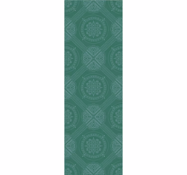 Grønn paisley ornament fliser tapet - Tenstickers