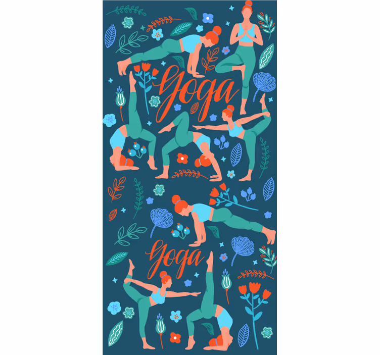 Kvinne gjør yoga ungdoms soverommet tapet - Tenstickers