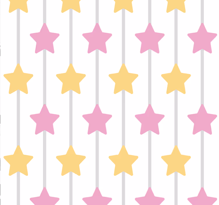Rosa stjernemønster tapet - Tenstickers