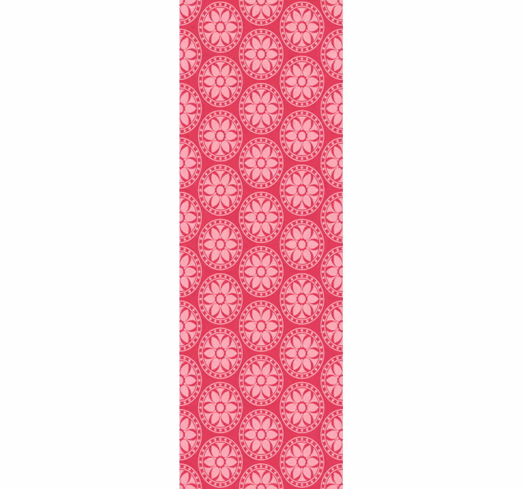 Geometrisk blomstermotiv tapet rosa - Tenstickers