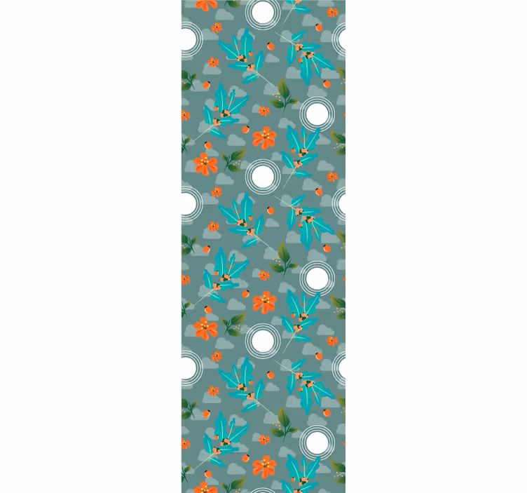 Floral geometrisk tapet spiserom - Tenstickers