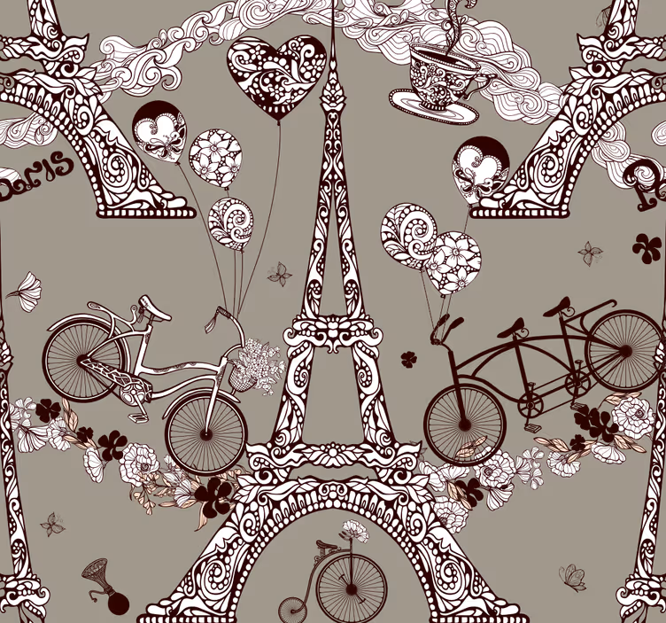 Parisiske vignetter tapet byer - Tenstickers