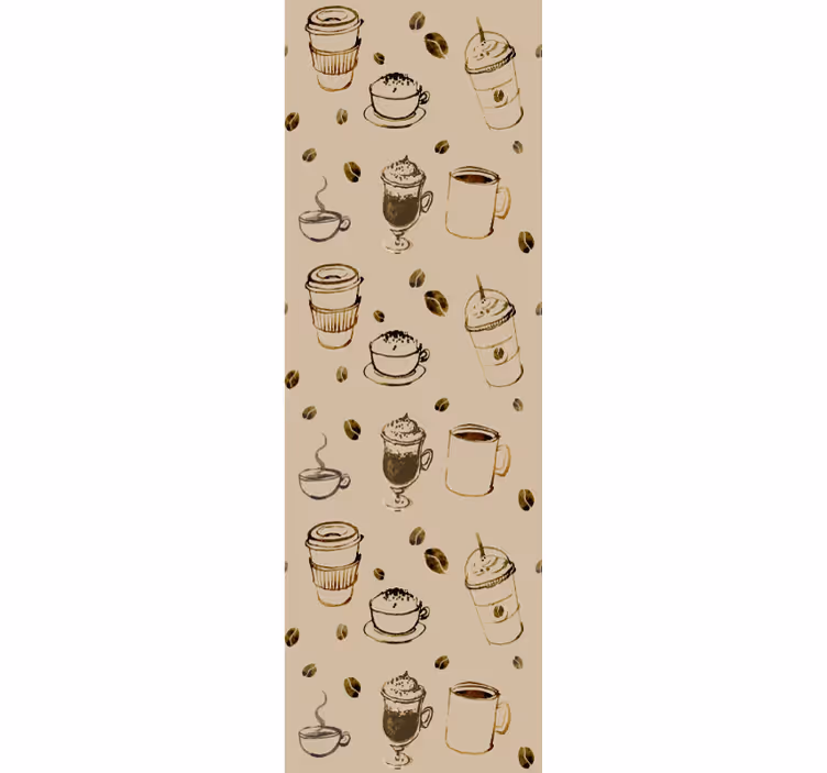 Kaffeillustrasjoner tapet kjøkken - Tenstickers