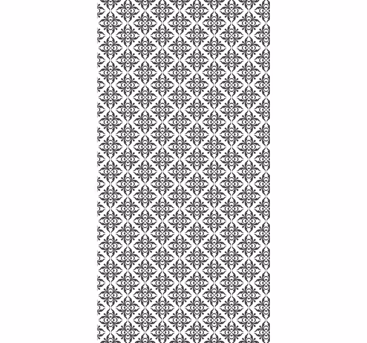 Elegant svart floral tapet kontor - Tenstickers