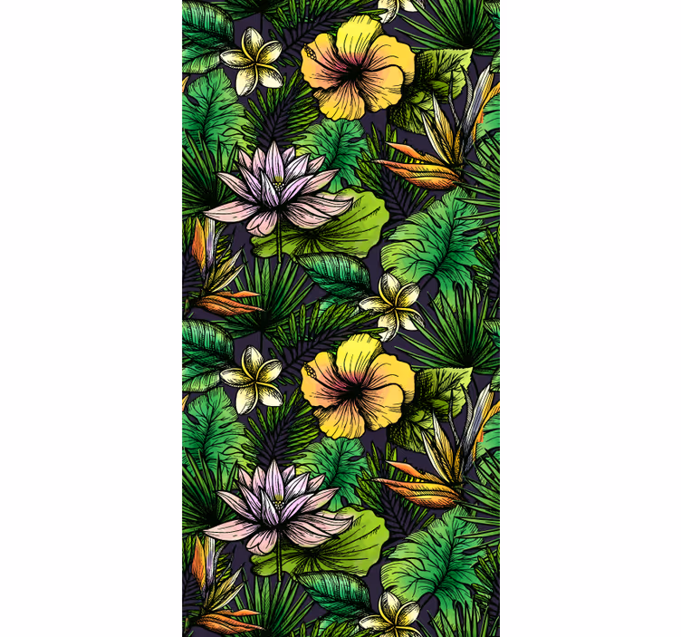 Tropisk blomst tapet natur - Tenstickers