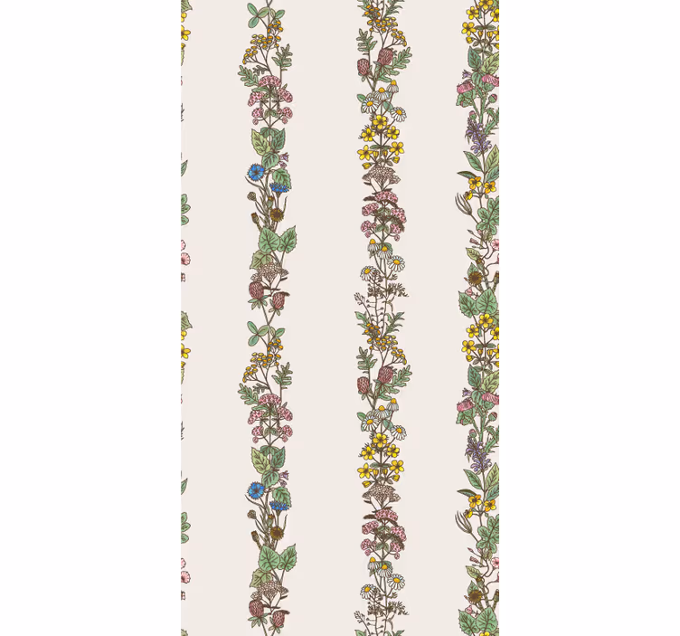 Botaniske vertikale striper tapet bad - Tenstickers
