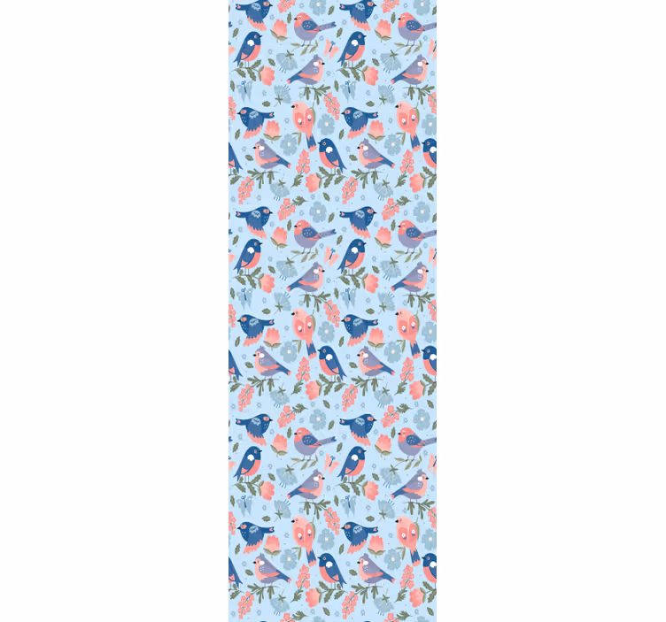 Blomster og fugler mønster tapet - Tenstickers