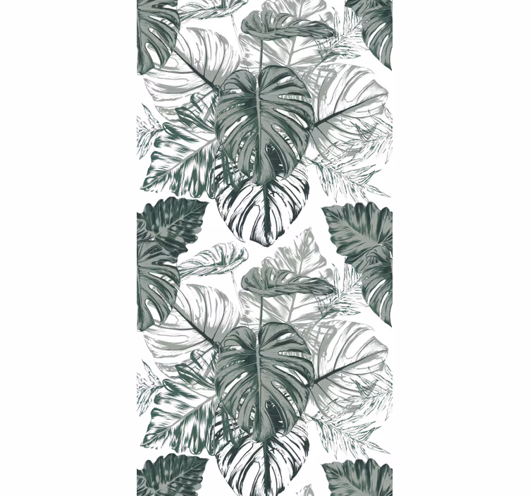 Abstrakt monstera blader blomst tapet - Tenstickers