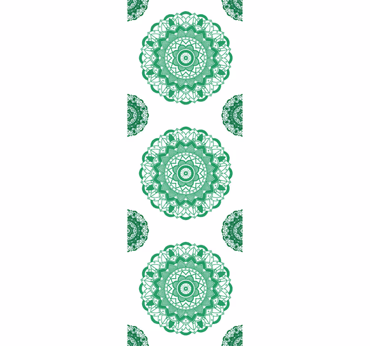 Grønn mandala blomst tapet - Tenstickers