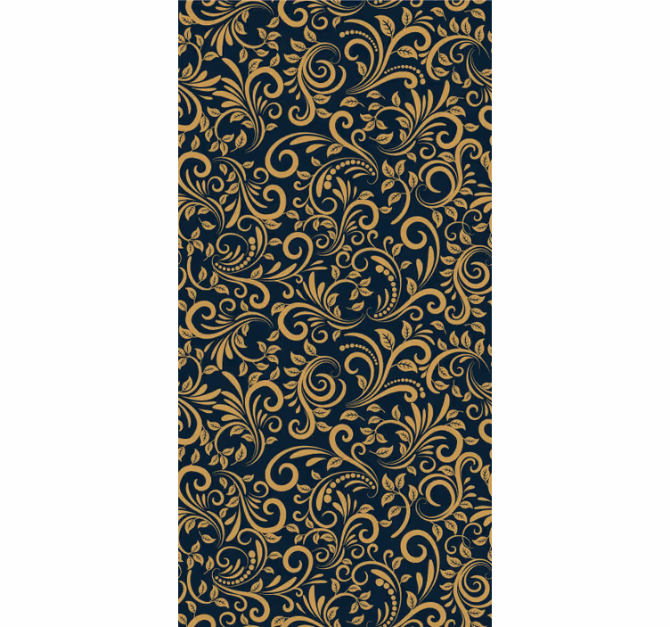 Versace gull svart blomster bakgrunn - Tenstickers