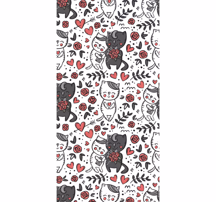 Katteblomsterglede katt tapet - Tenstickers