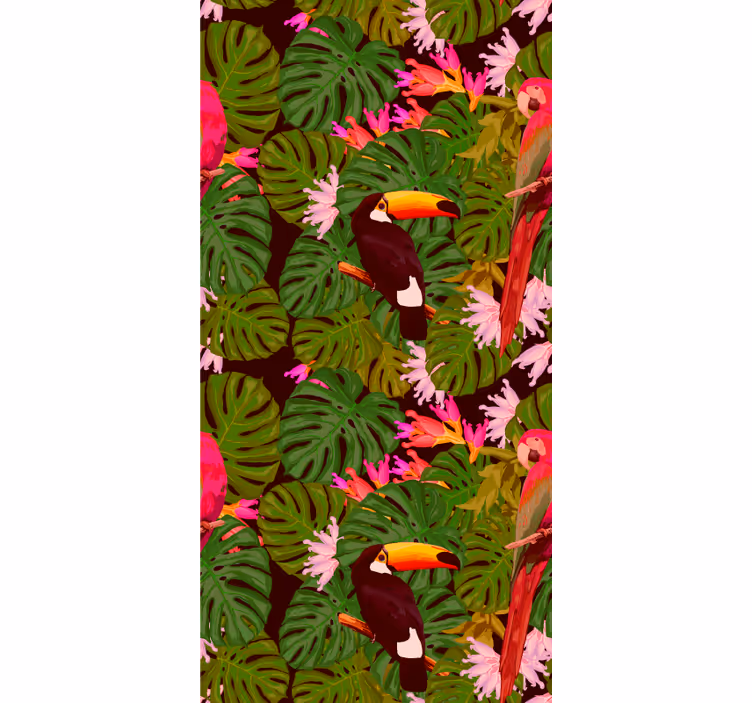 Elegante planter og dyr jungel tapet - Tenstickers