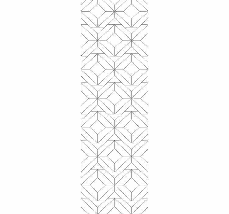 Geometrisk hvitt mønster hjemmekontor tapet - Tenstickers