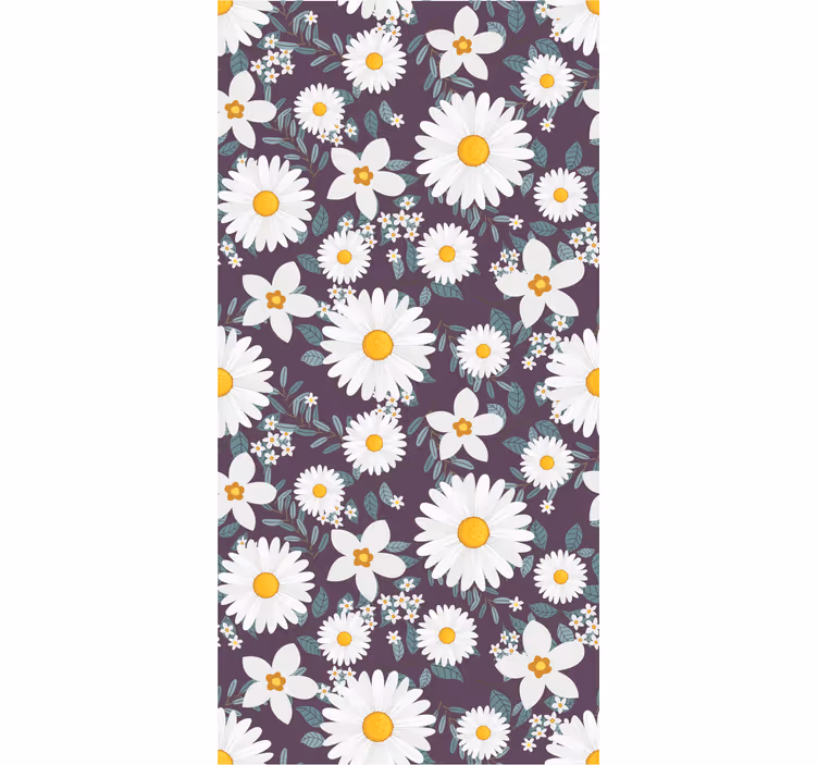 Tusenfryd blomstermønster tapet blomster - Tenstickers