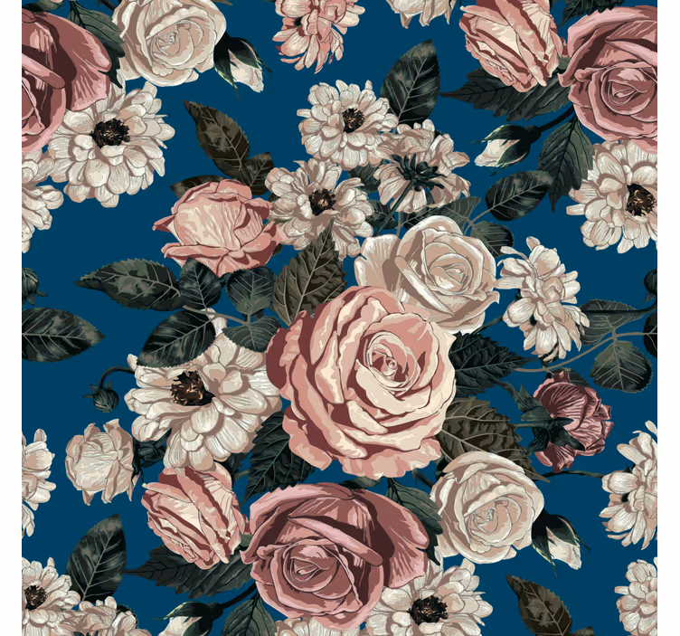 Elegant floral tapet blomster - Tenstickers