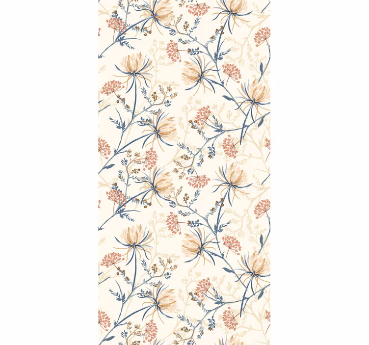 Botanisk bris tapet blomster - Tenstickers