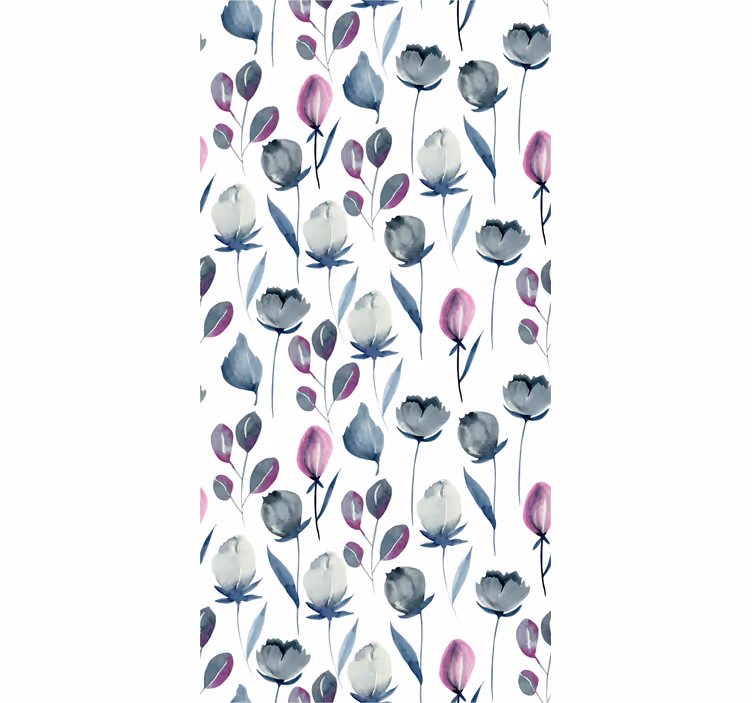 Akvarellblomster tapet blomster - Tenstickers