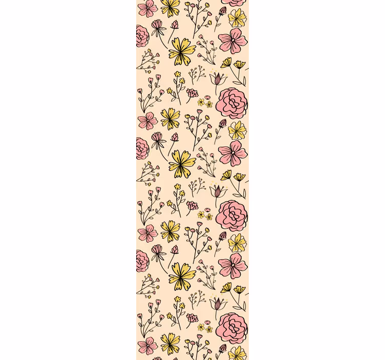 Vinhøst, blomster, draw tapet pynt - Tenstickers