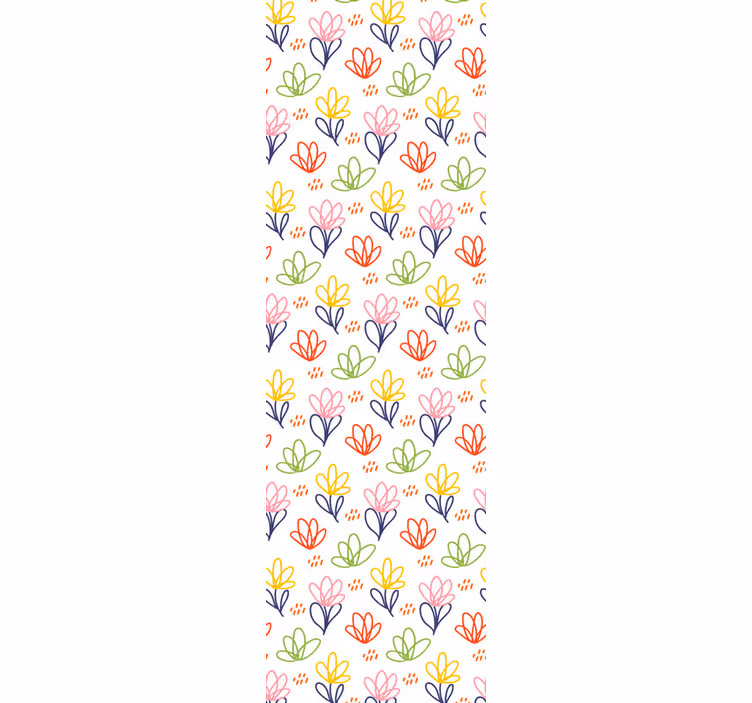 Floral doodle mønster tapet blomster - Tenstickers