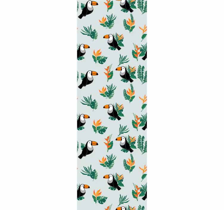 Tropisk palme lys med fugler tapet - Tenstickers