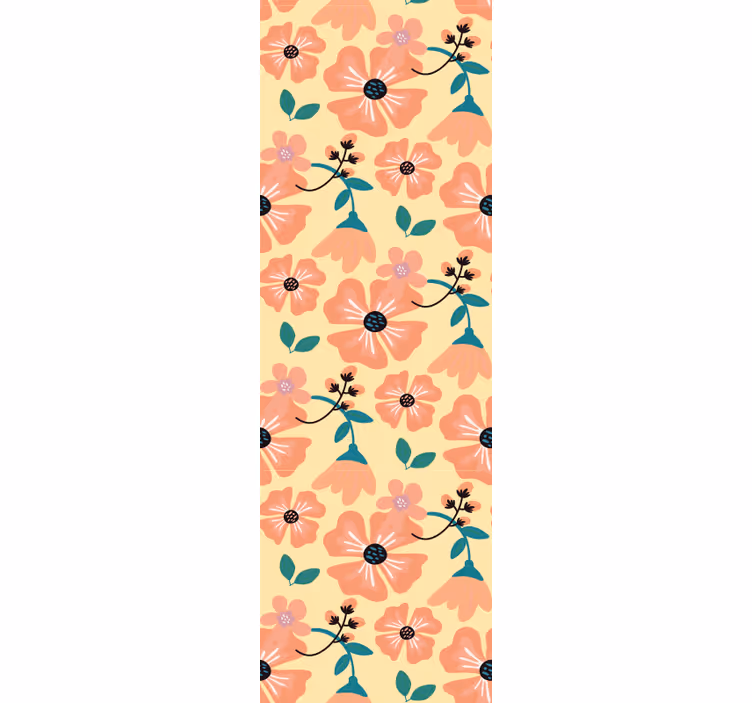 Blomstermønster tapet blomster - Tenstickers