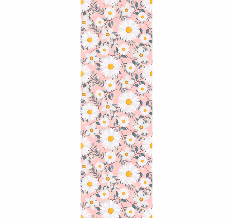 Rosa bakgrunn tusenfryd blomster blomst tapet - Tenstickers