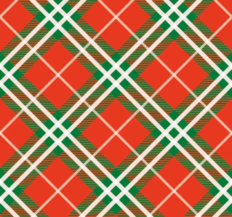 Rød og grønn skotsk tartan tapet klassisk - Tenstickers
