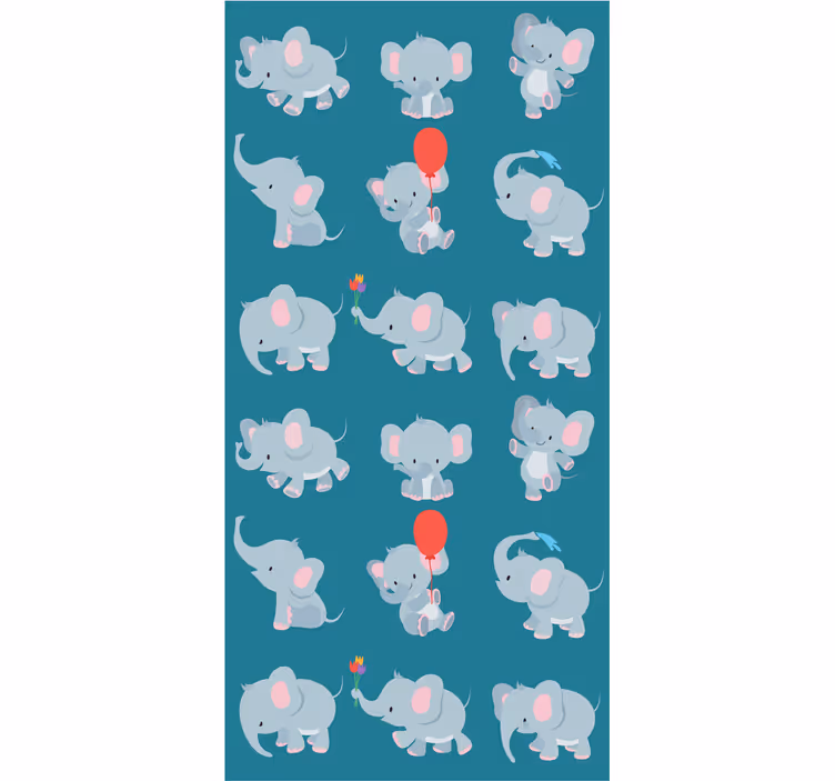 Lekne elefanter tapet baby - Tenstickers