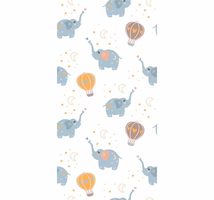Elefantballongdans tapet baby - Tenstickers